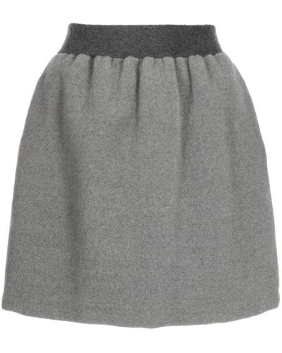 Fabiana Filippi Felted A-line Wool Miniskirt - Grey