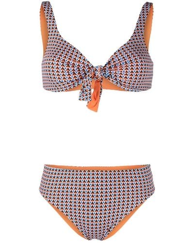 Fisico Geometric-print Bikini - Red