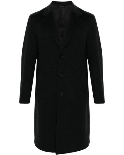 Tonello Manteau boutonné à revers crantés - Noir
