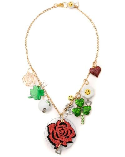 Amir Slama Rose-pendant Necklace - Green