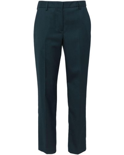 Paul Smith Pressed-crease Wool Trousers - Blue