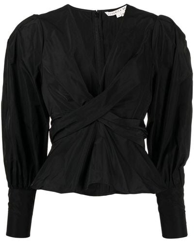 Veronica Beard Blusa con scollo a V - Nero