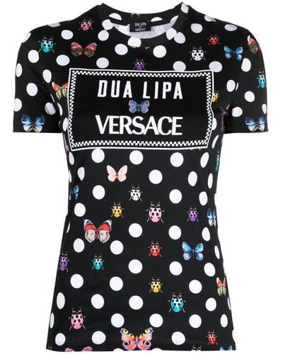 Versace T-shirt Butterflies x Dua Lipa - Nero