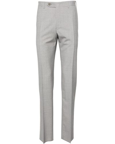 Canali Tapered-leg Wool Tailored Trousers - Grey