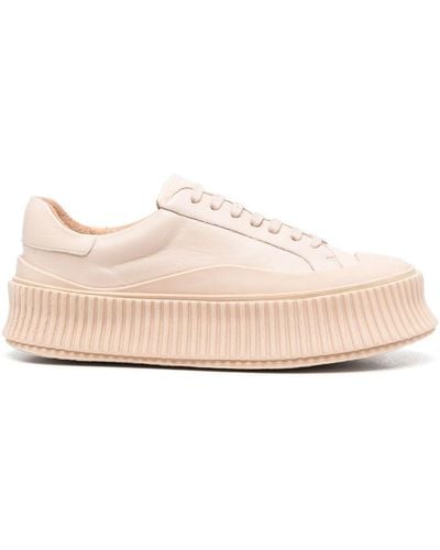 Jil Sander Leather Flatform Sneakers - Pink
