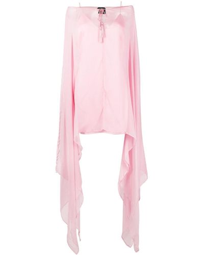 ‎Taller Marmo Semi-sheer Draped Minidress - Pink