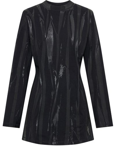 Dion Lee Fang-print Long-sleeved Dress - Black