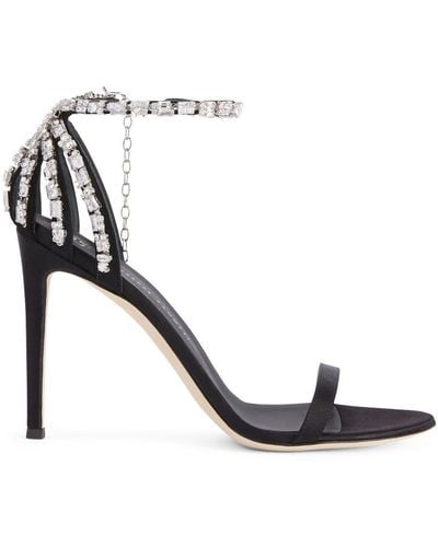Giuseppe Zanotti Adele Crystal 105mm Sandals - Black