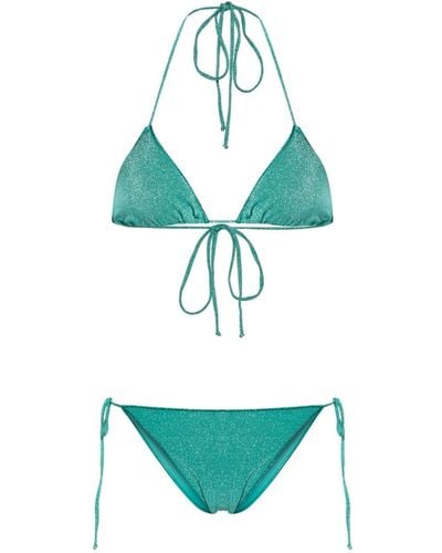 Mc2 Saint Barth Marielle Halterneck Lurex Bikini Set - Green
