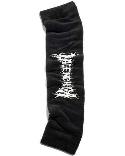 Balenciaga Diy Metal Outline Fleece Scarf - Black