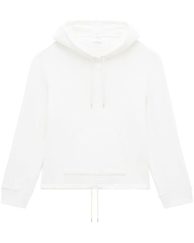 Courreges Logo-patch Cotton Hoodie - White