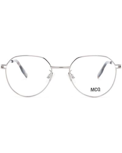 McQ Gafas con montura redonda fina - Metálico