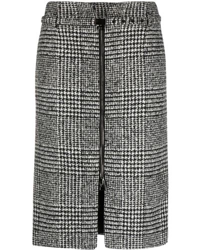 Tom Ford Check-print Pencil Skirt - Grey