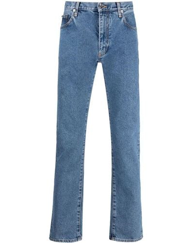 Off-White c/o Virgil Abloh Straight-Leg-Jeans mit Logo-Print - Blau