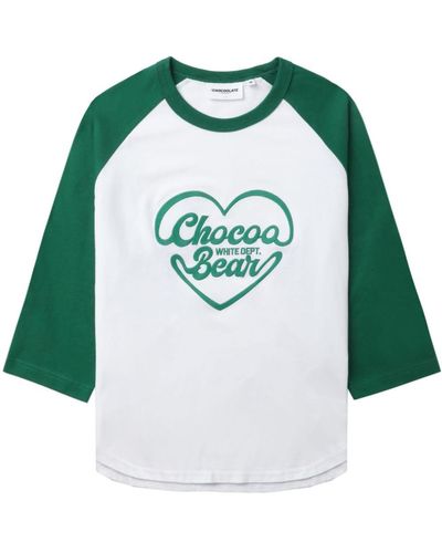 Chocoolate T-Shirt mit Logo-Print - Grün