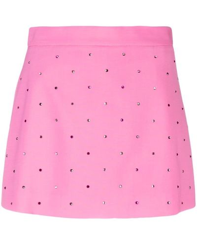 MSGM High-waist Studded Skirt-shorts - Pink