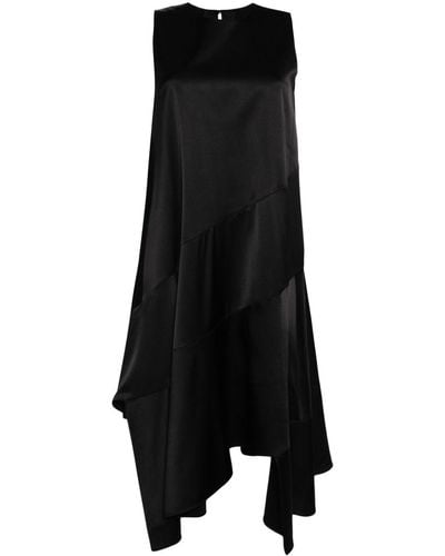 JNBY Asymmetric Satin Midi Dress - Black