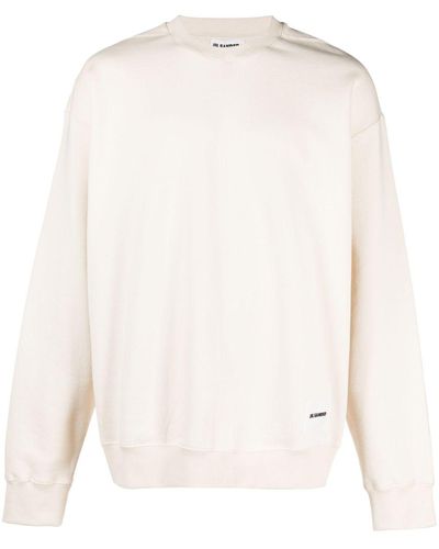 Jil Sander Logo-patch Cotton Sweatshirt - White