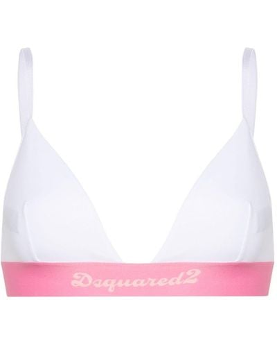 DSquared² Reggiseno sportivo con banda logo - Rosa