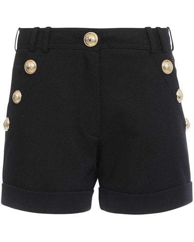 Balmain Piqué Shorts - Zwart