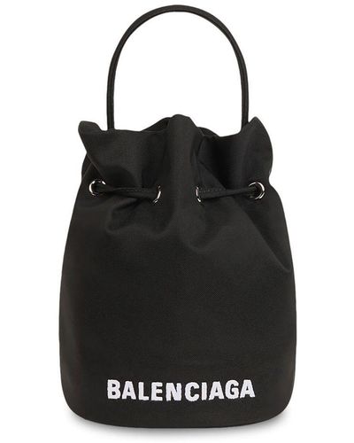 Balenciaga Borsa a secchiello Wheel XS con coulisse - Nero