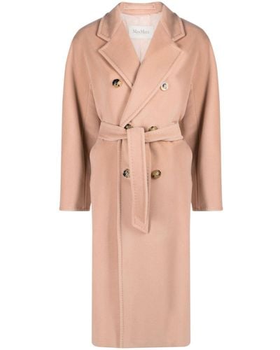 Max Mara Madame Wool Long Coat - Pink