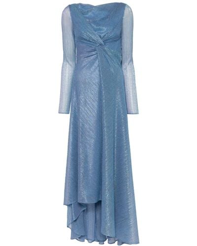 Talbot Runhof Twisted Pleated Gown - Blue