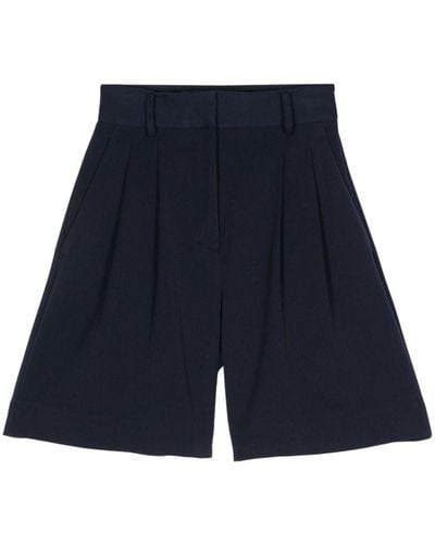 STAUD Shorts mit Bundfalten - Blau