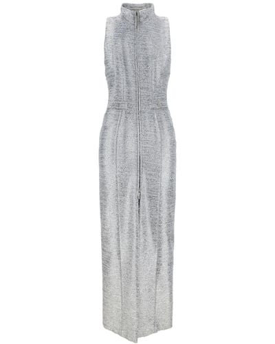 Alessandra Rich Kleid aus Lurex - Grau