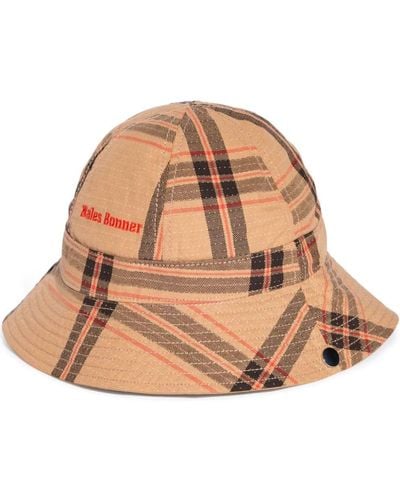 adidas X Wales Bonner Check-print Bucket Hat - Natural