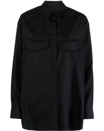 Simone Rocha Appliqué-detail Side Button-fastening Shirt - Zwart