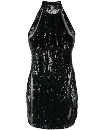 Amen スパンコール ホルターネックドレス - ブラック