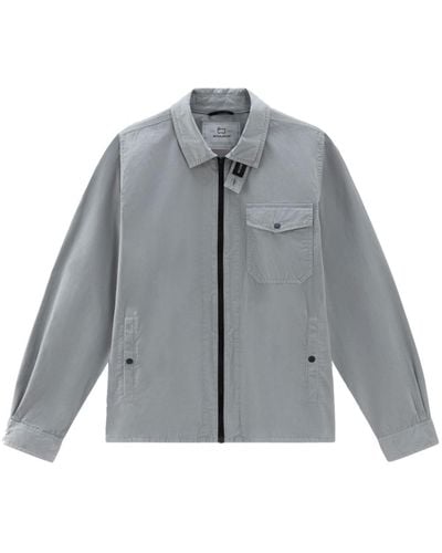 Woolrich Cotton-gabardine Overshirt - Grey