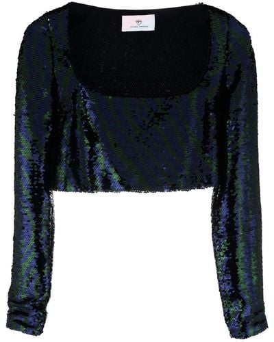 Chiara Ferragni Sequin-embellished Cropped Top - Black