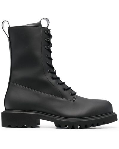 Rains Show Lace-up Combat Boots - Black
