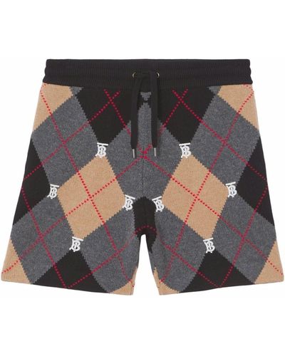 Burberry Pantalones cortos de chándal con monograma - Marrón