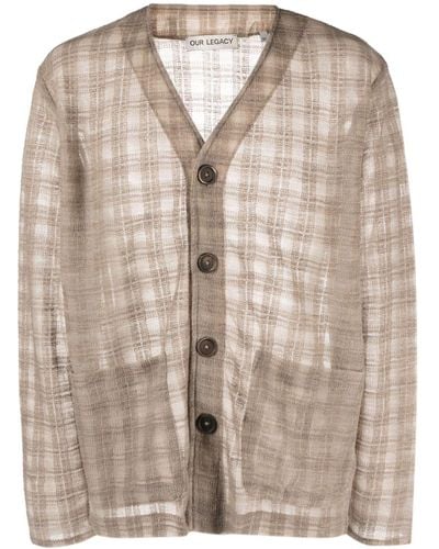 Our Legacy Checked Cardigan - Brown