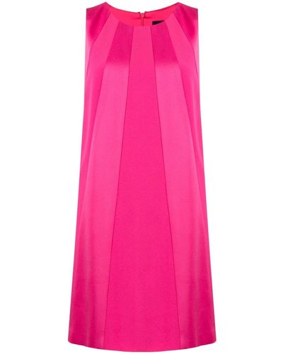 Paule Ka Sleeveless Satin-finish Paneled Dress - Pink
