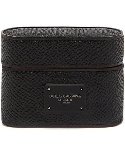 Dolce & Gabbana Étui pour AirPods à plaque logo - Noir