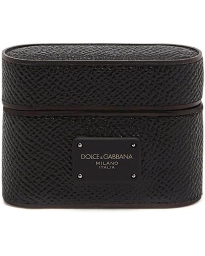 Dolce & Gabbana Logo-tag Leather Airpods Pro Case - Black