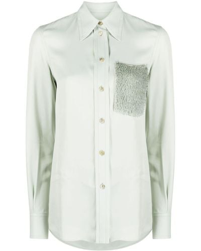 Lanvin Embellished-pocket Shirt - Gray