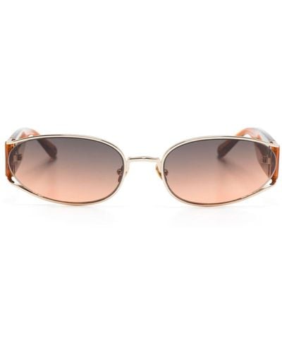 Linda Farrow Shelby Oval-frame Sunglasses - Pink