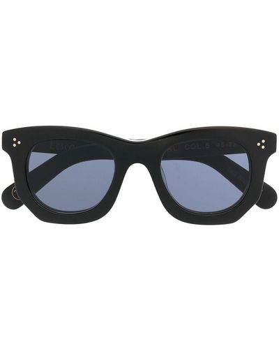 Lesca Tinted Thick-frame Sunglasses - Blue