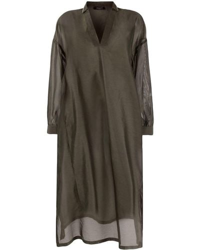 Fabiana Filippi V-neck Tunic Dress - Gray