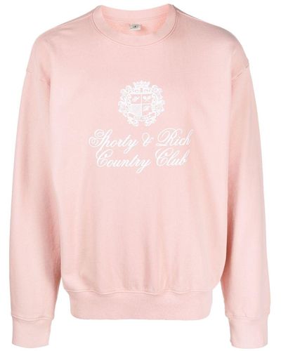Sporty & Rich Logo-print Cotton Sweatshirt - Pink