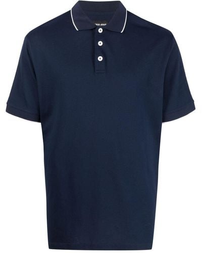 Giorgio Armani Kurzärmeliges Poloshirt - Blau