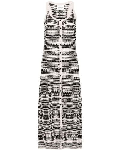 Isabel Marant Pointelle-knit Striped Maxi Dress - White