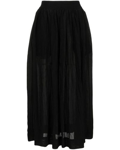 Uma Wang Falda larga plisada - Negro