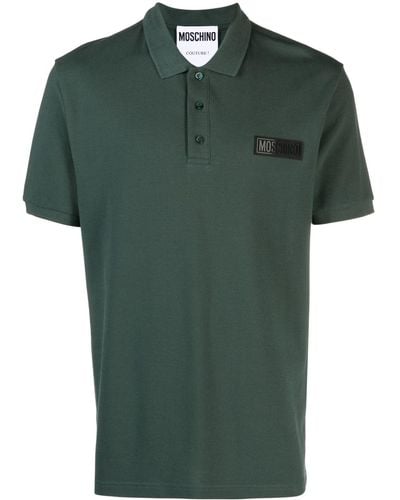 Moschino Logo-patch Cotton Polo Shirt - Green