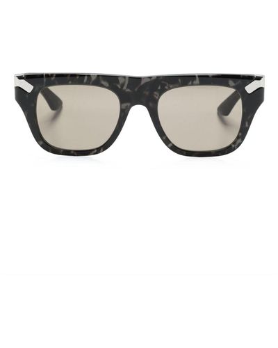 Alexander McQueen Eckige Sonnenbrille in Schildpattoptik - Braun